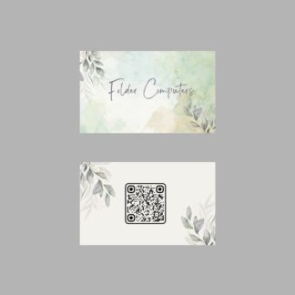 Pastel Green and Beige Watercolor Floral and Elegant Digital Business Card