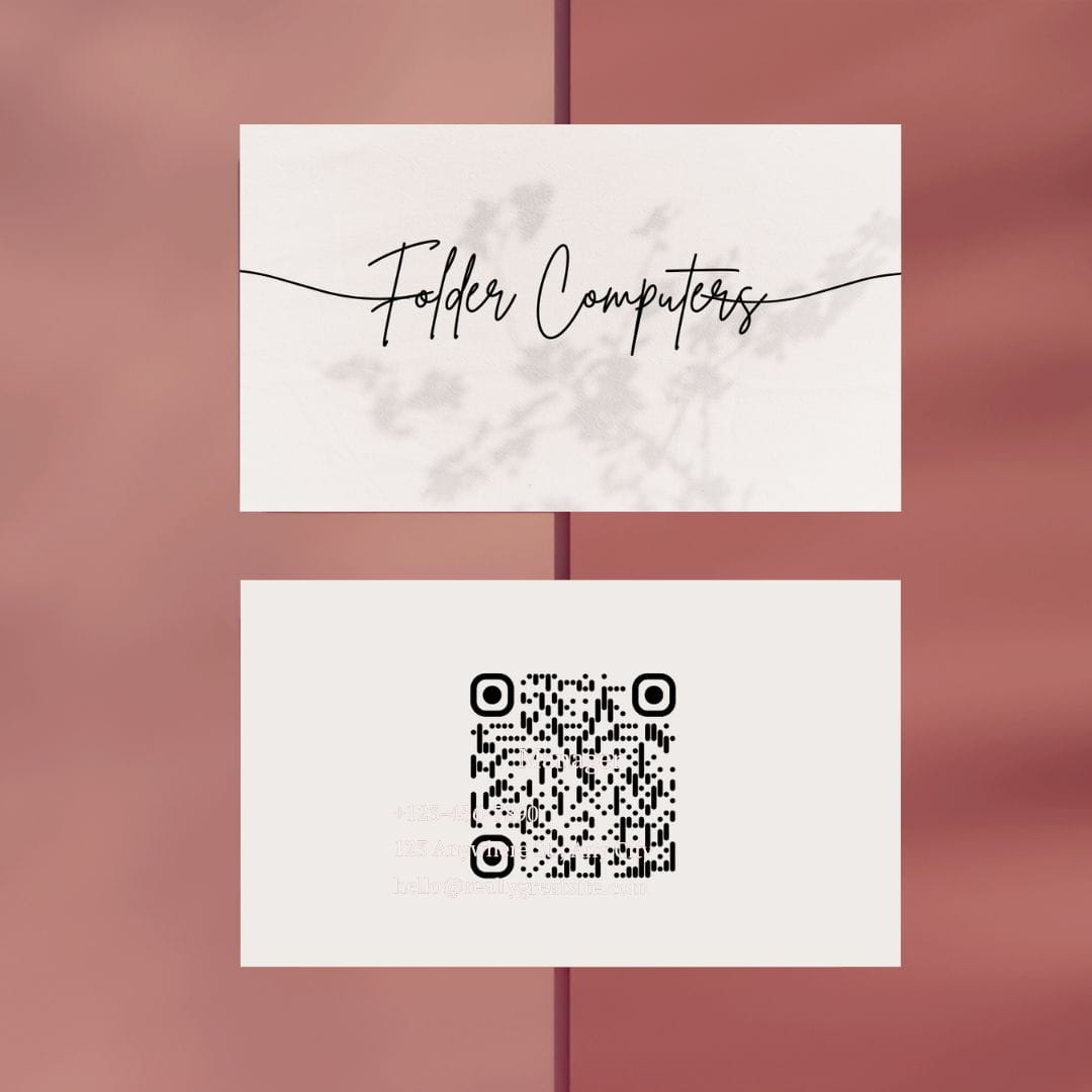 Neutral Plant Shadow Calligraphy Flourish Stylist Business Card