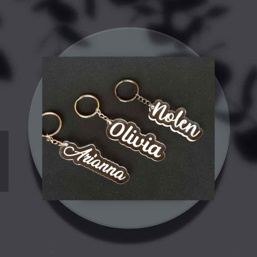 Clear Acrylic Key Chains Engraved 499 (Pack of 2)