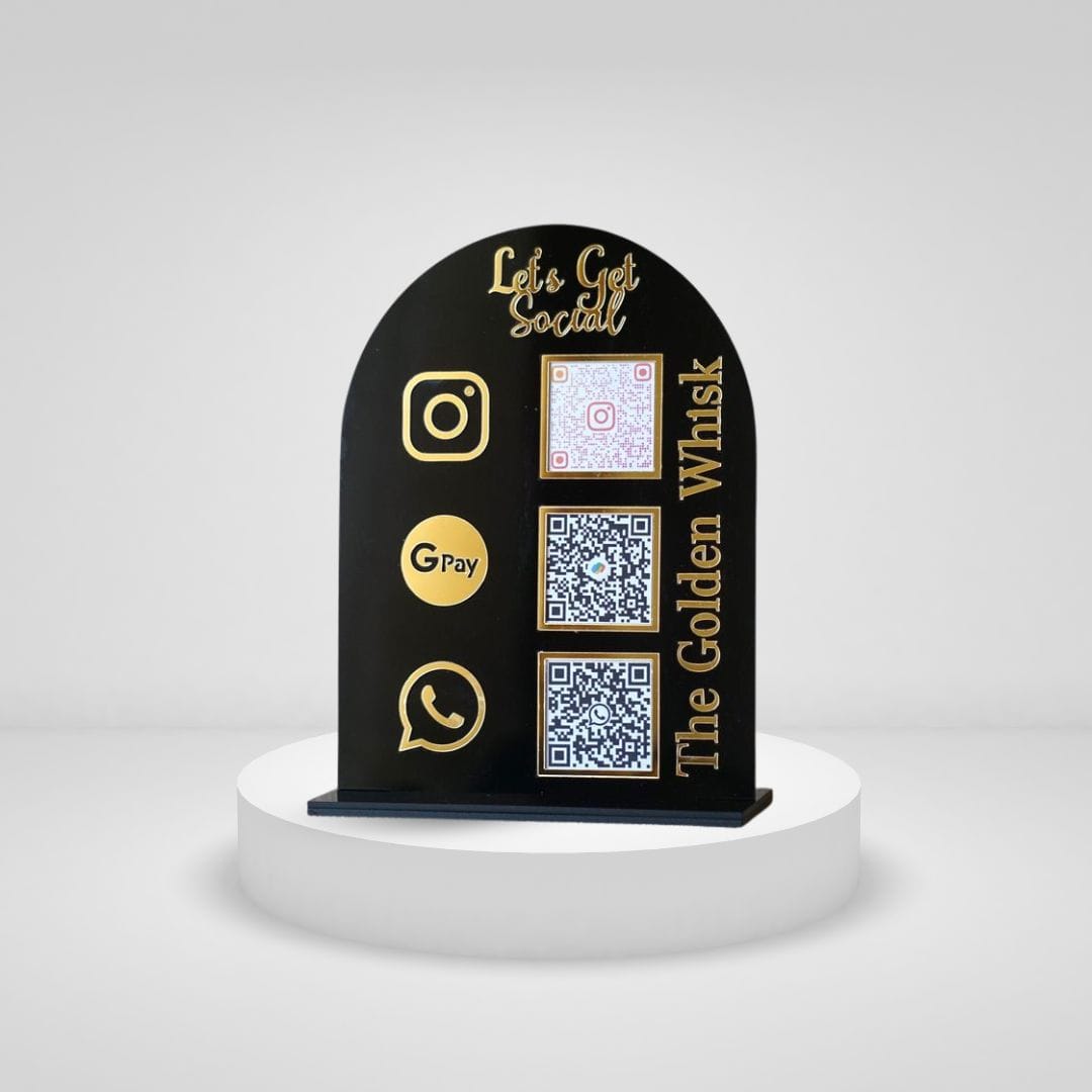 Social Media QR Code Display Stand With NFC Enable