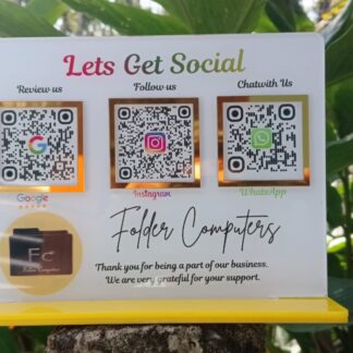 Premium A5 Landscape Social Media & Review QR Stand