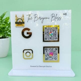 PrimeSqaure Acrylic 2 QR code stand with NFC